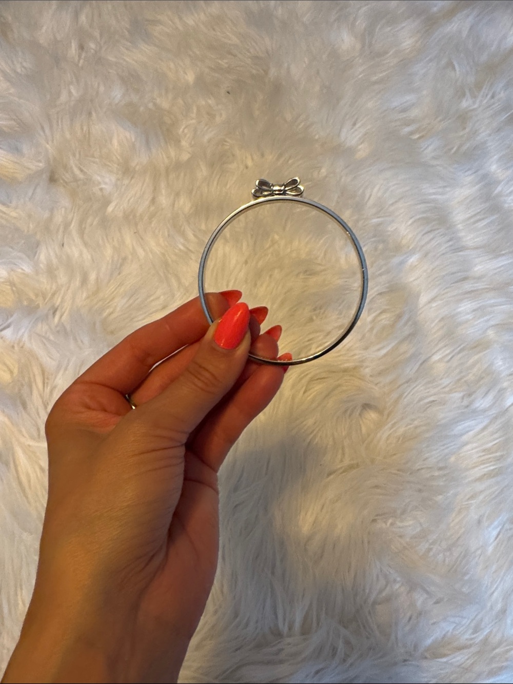 Kate Spade Silver Bow Bangle Bracelet
